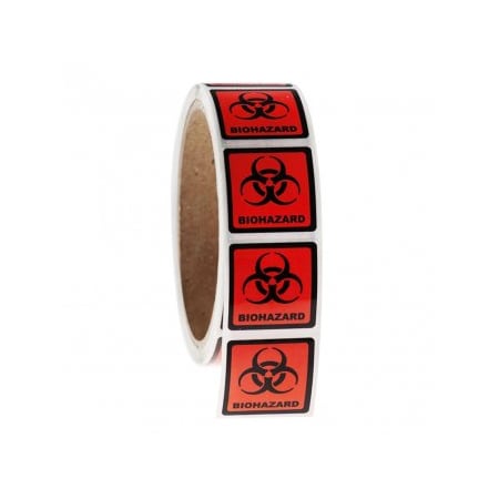 Ga International Biohazard Cryogenic Warning Labels 1.125 x 1.125, 250/roll 248505